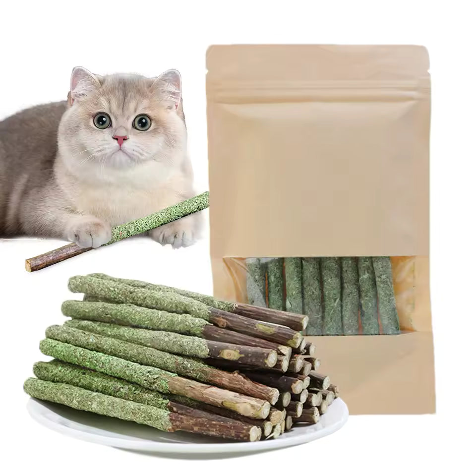 Cat Grass Teething Sticks - Natural Hairball Relief Snack