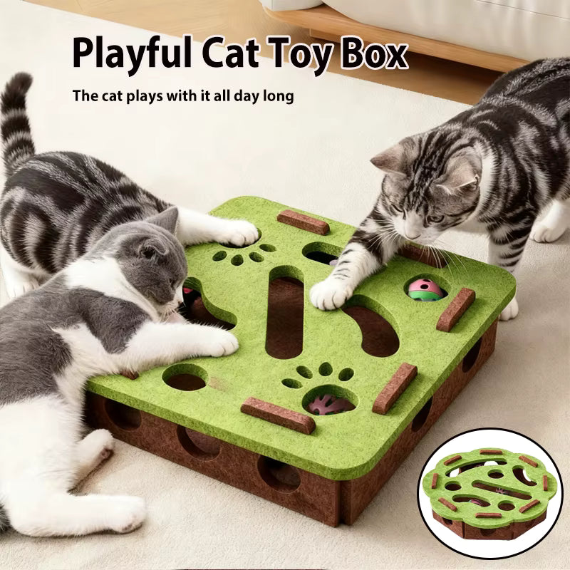 Cat Puzzle Toy Box - Interactive Felt Hunt & Play Game