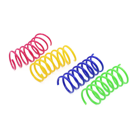 Colorful Spring Coil Cat Toy Set (Pack of 4)