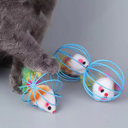 Mouse in a Cage Ball Cat Toy