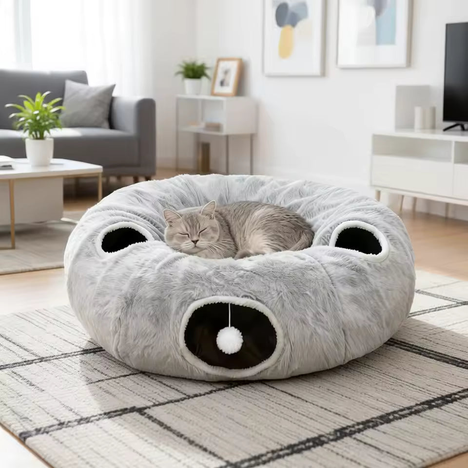 Donut Plush Cat Bed