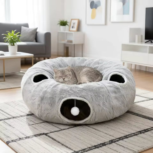 Donut Plush Cat Bed